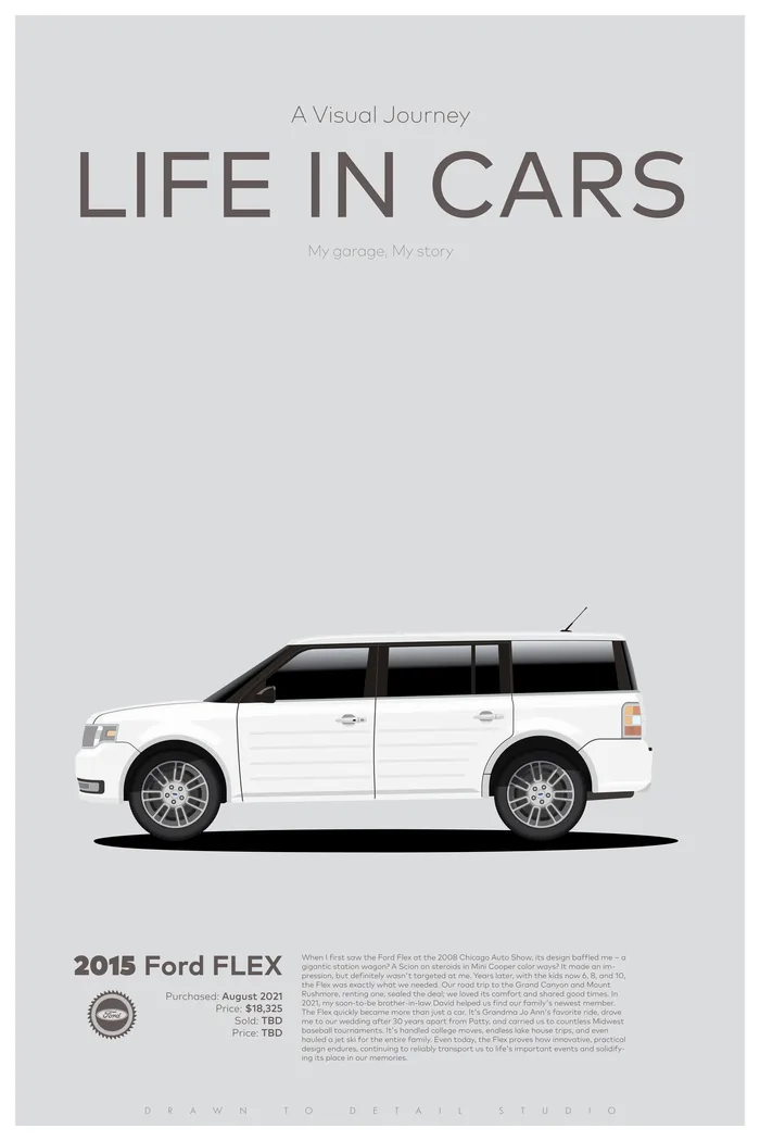2015 Ford Flex &mdash; a flat-illustration portrait by Drawn to Detail Studio