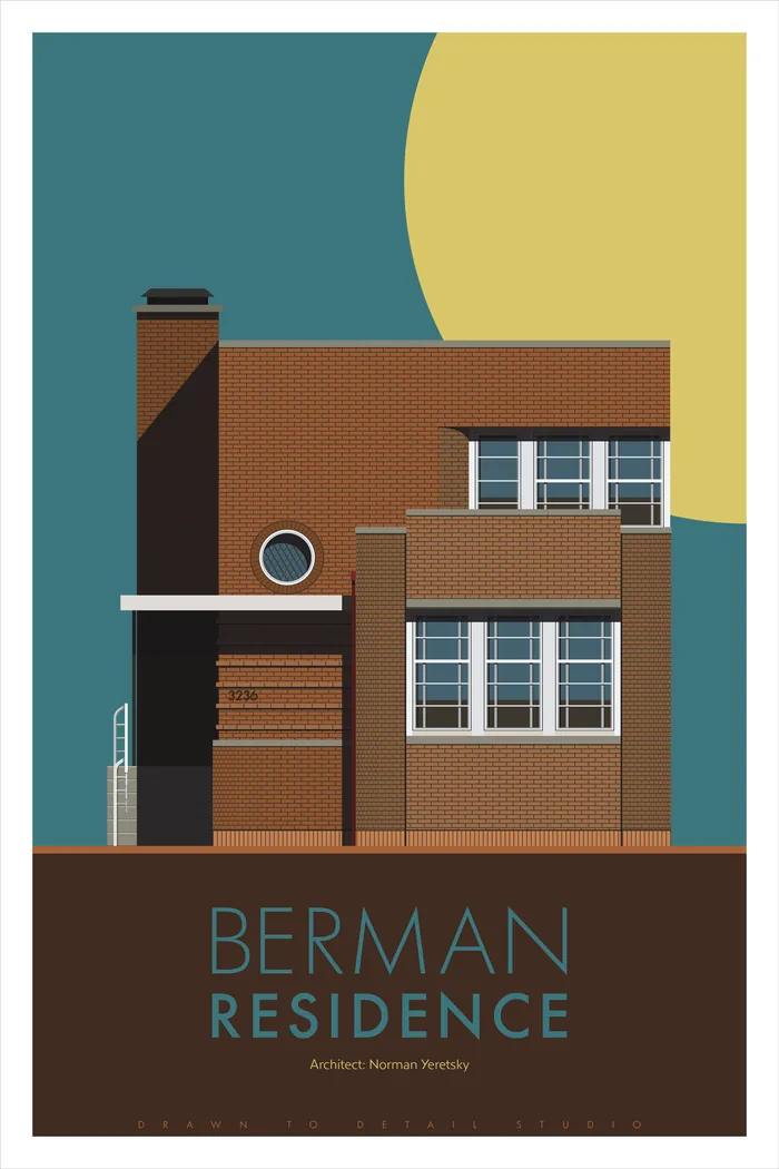 Berman Residence &mdash; a flat-illustration portrait by Drawn to Detail Studio