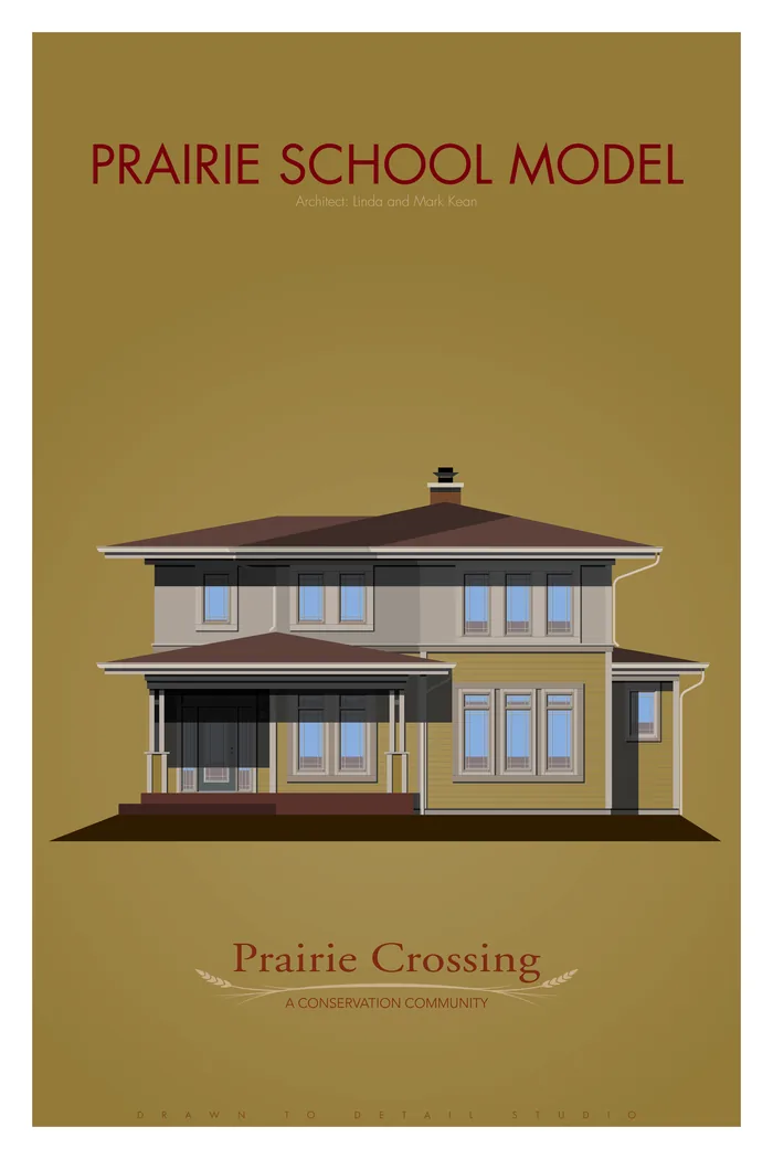 Prairie School Model &mdash; a flat-illustration portrait by Drawn to Detail Studio
